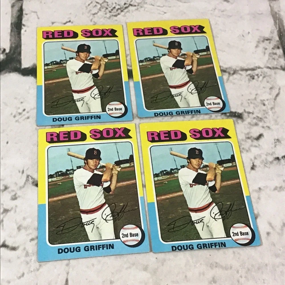 Vintage‎ 1975 Topps Baseball Cards Red Sox Gray Back Lot Of 11 With Duplicates